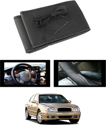 monolive Hand Stiched Steering Cover For Hyundai Sonata(Black, Leatherite)