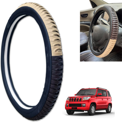 PEEPS STORE Steering Cover For Mahindra TUV 300(Black, Leatherite)