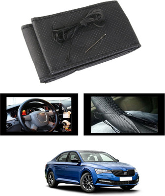 monolive Hand Stiched Steering Cover For Nissan Sunny(Black, Leatherite)