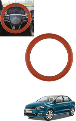 ABJD Steering Cover For Volkswagen Universal For Car(Tan, Leatherite)