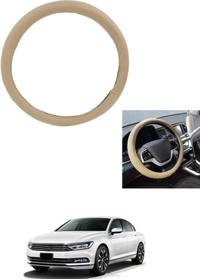 MATIES Steering Cover For Volkswagen Passat(Beige, Leather)