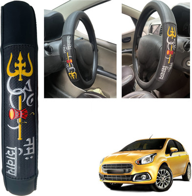 PEEPS STORE Steering Cover For Fiat Punto Evo(black, Leatherite)