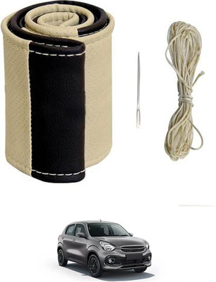 monolive Hand Stiched Steering Cover For Maruti Celerio(Beige/Black, Leatherite)