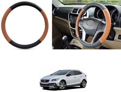 Etradezone Hand Stiched Steering Cover For Volvo V40(Black, Brown, Leatherite)