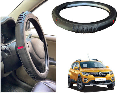 PEEPS STORE Steering Cover For Renault NA(Black, Red, Leatherite)
