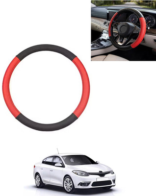 AYW Steering Cover For Renault Fluence(Red/Black, Leatherite)