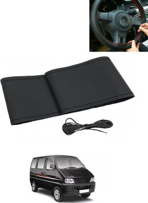 AYW Hand Stiched Steering Cover For Maruti Eeco(Black, Leatherite)