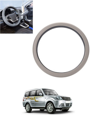 monolive Hand Stiched Steering Cover For Tata Sumo Grande(Silver, Leatherite)