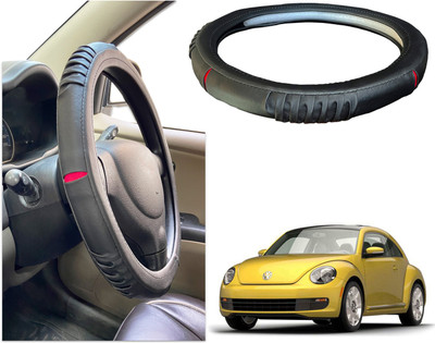 PEEPS STORE Steering Cover For Volkswagen Beetle(Black, Red, Leatherite)