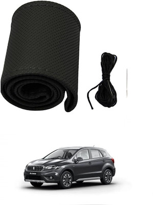 Arnejaa Hand Stiched Steering Cover For Maruti S-Cross(Black, Leather)