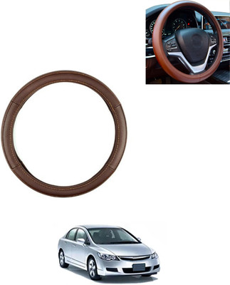 AYW Steering Cover For Honda Civic(Brown, Leatherite)