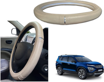 PEEPS STORE Steering Cover For Tata Safari(Black, Red, Leatherite)