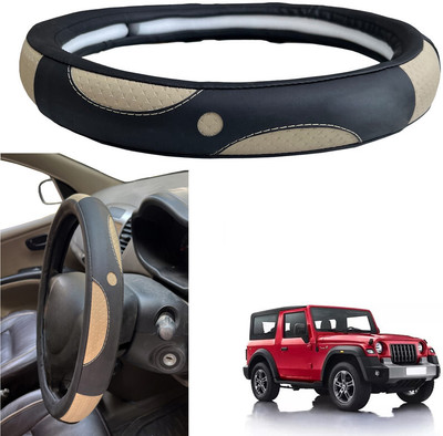 PEEPS STORE Steering Cover For Mahindra Thar(Black, Leatherite)