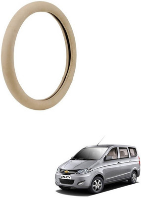 RKPSP Hand Stiched Steering Cover For Universal For Car Enjoy(Beige, Leatherite)