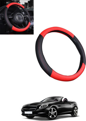 MATIES Steering Cover For Mercedes Benz Universal For Car(Red/Black, Leatherite)
