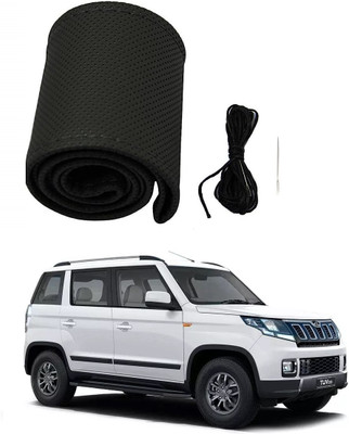 arneja trading company Hand Stiched Steering Cover For Mahindra TUV 300(Black, Leather)