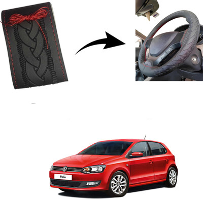 Autoinnovation Hand Stiched Steering Cover For Hyundai i20(Black, Leather)