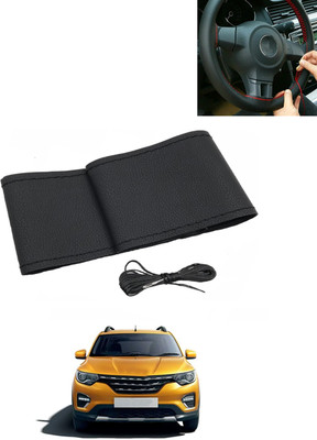 MATIES Hand Stiched Steering Cover For Renault Universal For Car(Black, Leatherite)