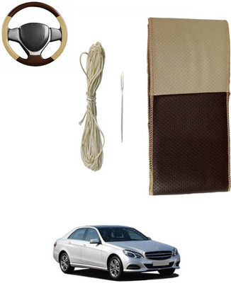 monolive Hand Stiched Steering Cover For Mercedes Benz E250(Brown/Beige, Leatherite)