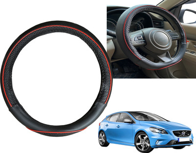 PEEPS STORE Steering Cover For Volvo V40(Black, Red, Leatherite)