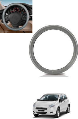 MATIES Steering Cover For Fiat Punto(Silver, Leather)