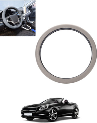 monolive Hand Stiched Steering Cover For Mercedes Benz Universal For Car(Silver, Leatherite)