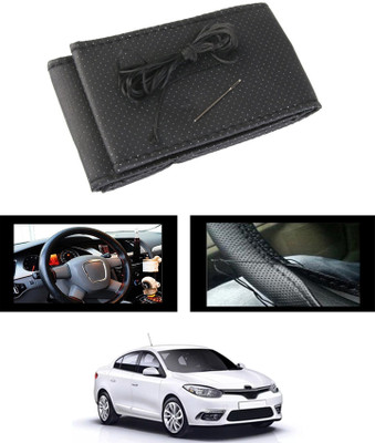 monolive Hand Stiched Steering Cover For Renault Fluence(Black, Leatherite)
