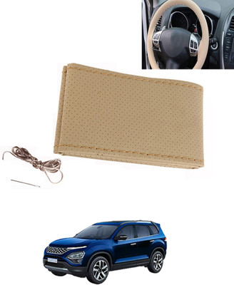 MATIES Hand Stiched Steering Cover For Tata Safari(Beige, Leatherite)