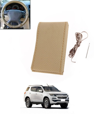 MATIES Hand Stiched Steering Cover For Volkswagen Touareg(Beige, Leatherite)