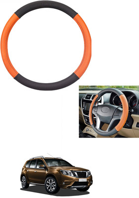 MATIES Steering Cover For Nissan Terrano(Tan/Black, Leather)