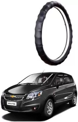 OOLTAH PAHIYA Hand Stiched Steering Cover For Chevrolet Sail UVA(Black, Leatherite)