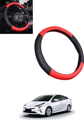 MATIES Steering Cover For Toyota Prius(Red/Black, Leatherite)