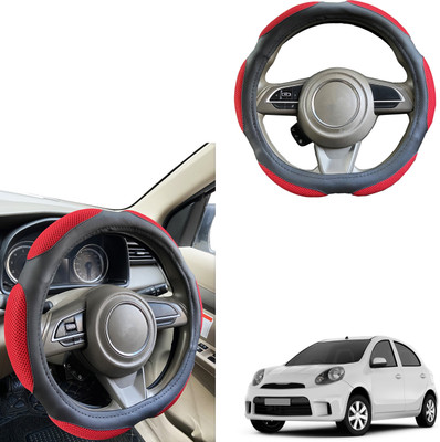 PEEPS STORE Steering Cover For Nissan Micra Active(Black, Leatherite)