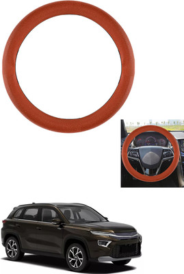 MATIES Steering Cover For Toyota Universal For Car(Tan, Leather)