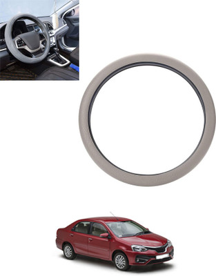 monolive Hand Stiched Steering Cover For Toyota Etios(Silver, Leatherite)