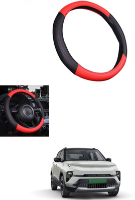 MATIES Steering Cover For Tata Universal For Car(Red/Black, Leather)