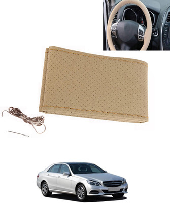MATIES Hand Stiched Steering Cover For Mercedes Benz E250(Beige, Leatherite)