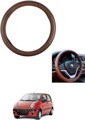 MATIES Steering Cover For Daewoo Matiz(Brown, Leather)