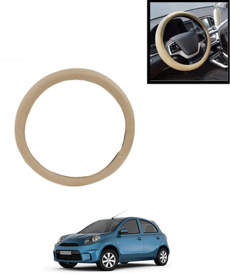 AYW Steering Cover For Nissan Micra Active(Beige, Leatherite)