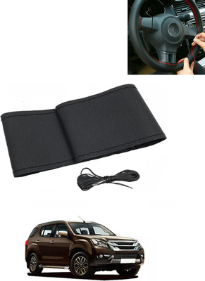MATIES Hand Stiched Steering Cover For Isuzu Universal For Car(Black, Leatherite)