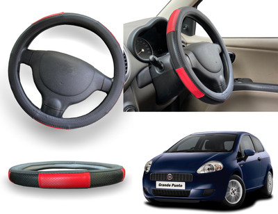 PEEPS STORE Steering Cover For Fiat Linea Classic(Red, Leatherite)