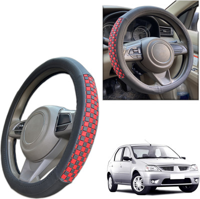 PEEPS STORE Steering Cover For Mahindra Logan(Black, Leatherite)