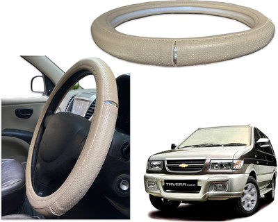 PEEPS STORE Steering Cover For Chevrolet Tavera(Black, Red, Leatherite)