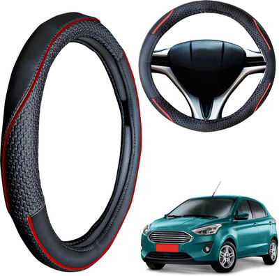 PEEPS STORE Steering Cover For Ford Aspire(Black, Leatherite)