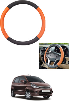 MATIES Steering Cover For Universal For Car Zen Estilo(Tan/Black, Leather)