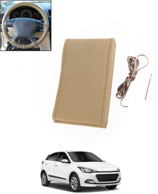 monolive Hand Stiched Steering Cover For Hyundai Elite i20(Beige, Leatherite)