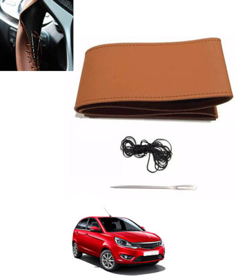 MATIES Hand Stiched Steering Cover For Tata Bolt(Tan, Leatherite)