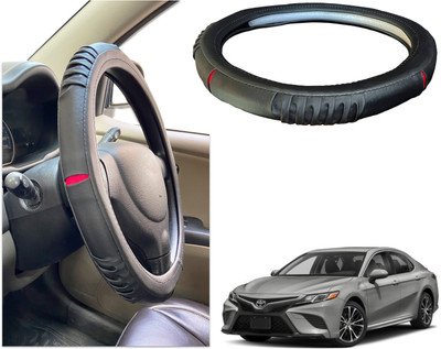 PEEPS STORE Steering Cover For Toyota Camry(Black, Red, Leatherite)