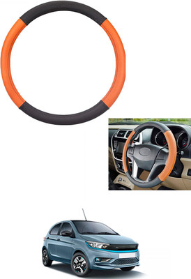 MATIES Steering Cover For Tata Universal For Car(Tan/Black, Leather)