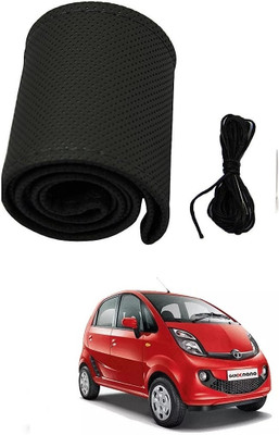 arneja trading company Hand Stiched Steering Cover For Tata Nano(Black, Leather)